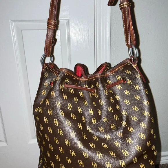 Dooney & Bourke Brown Monogram Shoulder Bag - Picture 3 of 12
